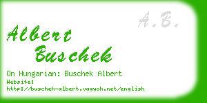 albert buschek business card